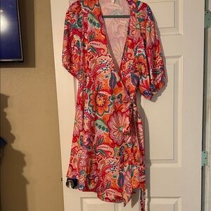 Floral Wrap Dress - Multicolor
